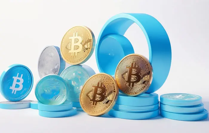 Virtual Currency Bitcoin 3D Illustration